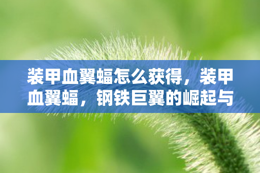 装甲血翼蝠怎么获得,装甲血翼蝠,钢铁巨翼的崛起与背后的故事 装甲血翼蝠怎么获得,装甲血翼蝠,钢铁巨翼的崛起与背后的故事