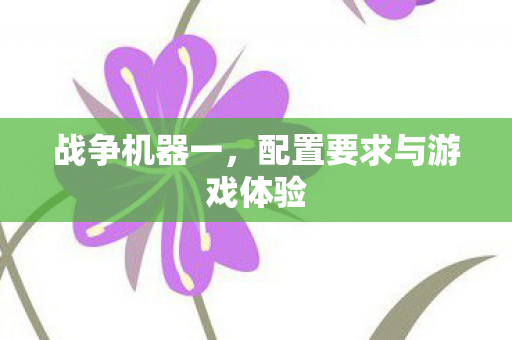 战争机器一，配置要求与游戏体验