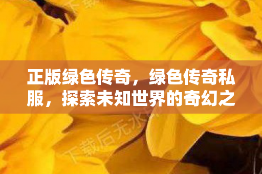 正版绿色传奇，绿色传奇私服，探索未知世界的奇幻之旅