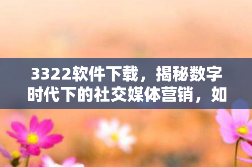3322软件下载,揭秘数字时代下的社交媒体营销,如何玩转自媒体,实现流量变现 3322软件下载,揭秘数字时代下的社交媒体营销,如何玩转自媒体,实现流量变现