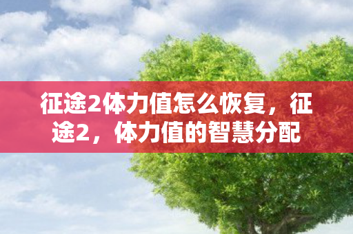征途2体力值怎么恢复,征途2,体力值的智慧分配 征途2体力值怎么恢复,征途2,体力值的智慧分配
