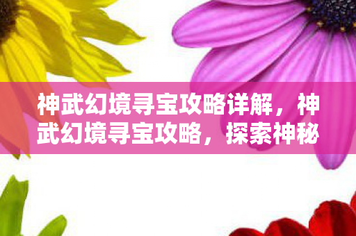 神武幻境寻宝攻略详解,神武幻境寻宝攻略,探索神秘世界的宝藏之旅 神武幻境寻宝攻略详解,神武幻境寻宝攻略,探索神秘世界的宝藏之旅