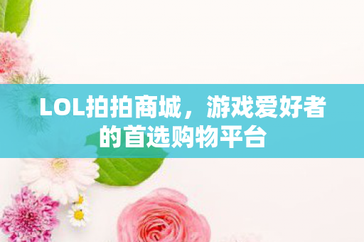 LOL拍拍商城,游戏爱好者的首选购物平台 LOL拍拍商城,游戏爱好者的首选购物平台