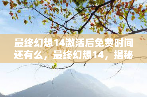 最终幻想14激活后免费时间还有么，最终幻想14，揭秘激活码的神秘面纱与获取攻略