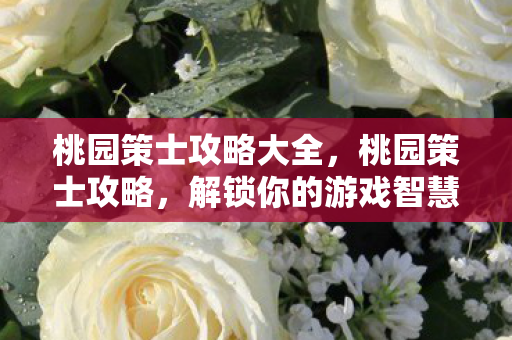 桃园策士攻略大全,桃园策士攻略,解锁你的游戏智慧 桃园策士攻略大全,桃园策士攻略,解锁你的游戏智慧