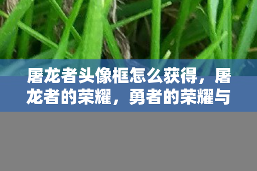 屠龙者头像框怎么获得,屠龙者的荣耀,勇者的荣耀与使命的考验 屠龙者头像框怎么获得,屠龙者的荣耀,勇者的荣耀与使命的考验