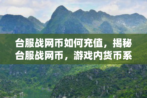 台服战网币如何充值,揭秘台服战网币,游戏内货币系统与实战攻略 台服战网币如何充值,揭秘台服战网币,游戏内货币系统与实战攻略