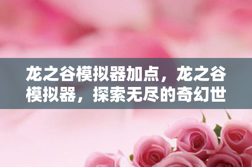 龙之谷模拟器加点,龙之谷模拟器,探索无尽的奇幻世界 龙之谷模拟器加点,龙之谷模拟器,探索无尽的奇幻世界
