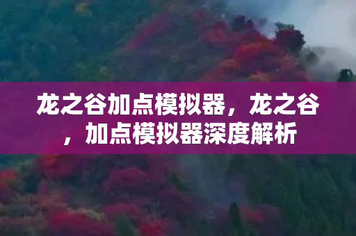 龙之谷加点模拟器,龙之谷,加点模拟器深度解析 龙之谷加点模拟器,龙之谷,加点模拟器深度解析
