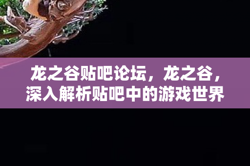 龙之谷贴吧论坛,龙之谷,深入解析贴吧中的游戏世界 龙之谷贴吧论坛,龙之谷,深入解析贴吧中的游戏世界