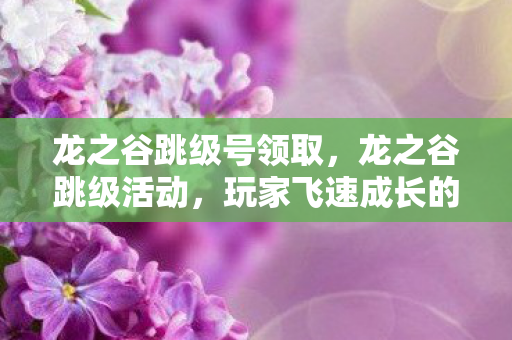 龙之谷跳级号领取,龙之谷跳级活动,玩家飞速成长的秘密武器 龙之谷跳级号领取,龙之谷跳级活动,玩家飞速成长的秘密武器