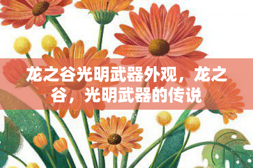 龙之谷光明武器外观,龙之谷,光明武器的传说 龙之谷光明武器外观,龙之谷,光明武器的传说