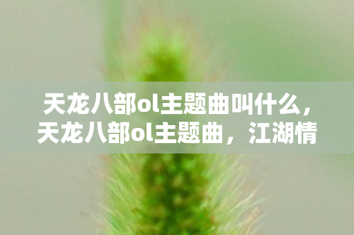 天龙八部ol主题曲叫什么，天龙八部ol主题曲，江湖情怀的绝妙诠释