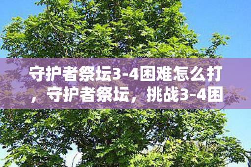 守护者祭坛3-4困难怎么打，守护者祭坛，挑战3-4困难级别的无尽试炼