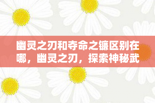 幽灵之刃和夺命之镰区别在哪，幽灵之刃，探索神秘武器背后的故事