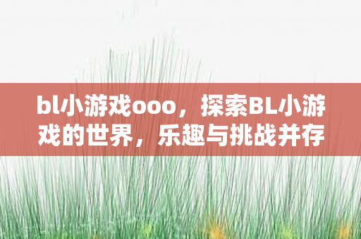 bl小游戏ooo,探索BL小游戏的世界,乐趣与挑战并存 bl小游戏ooo,探索BL小游戏的世界,乐趣与挑战并存