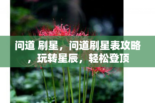 问道 刷星,问道刷星表攻略,玩转星辰,轻松登顶 问道 刷星,问道刷星表攻略,玩转星辰,轻松登顶