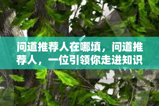 问道推荐人在哪填，问道推荐人，一位引领你走进知识殿堂的导师