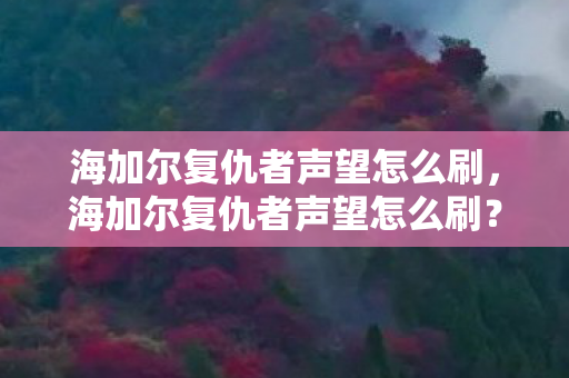 海加尔复仇者声望怎么刷,海加尔复仇者声望怎么刷?一篇文章带你轻松上手 海加尔复仇者声望怎么刷,海加尔复仇者声望怎么刷?一篇文章带你轻松上手