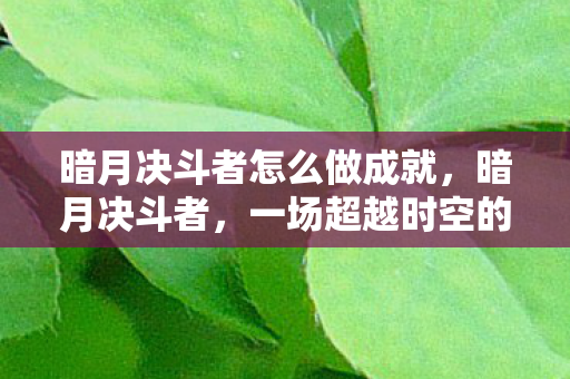 暗月决斗者怎么做成就,暗月决斗者,一场超越时空的较量 暗月决斗者怎么做成就,暗月决斗者,一场超越时空的较量