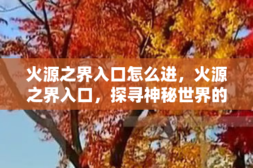 火源之界入口怎么进，火源之界入口，探寻神秘世界的未知之旅
