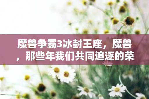 魔兽争霸3冰封王座,魔兽,那些年我们共同追逐的荣光 魔兽争霸3冰封王座,魔兽,那些年我们共同追逐的荣光