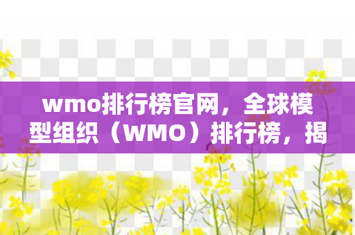 wmo排行榜官网,全球模型组织(WMO)排行榜,揭示世界气象领域的权威力量 wmo排行榜官网,全球模型组织(WMO)排行榜,揭示世界气象领域的权威力量