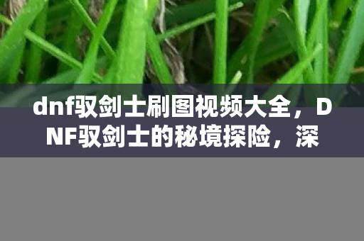 dnf驭剑士刷图视频大全,DNF驭剑士的秘境探险,深入解析刷图技巧与策略 dnf驭剑士刷图视频大全,DNF驭剑士的秘境探险,深入解析刷图技巧与策略