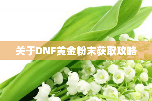 关于DNF黄金粉末获取攻略