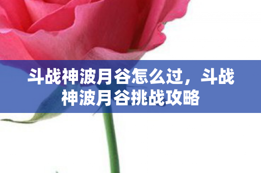 斗战神波月谷怎么过，斗战神波月谷挑战攻略