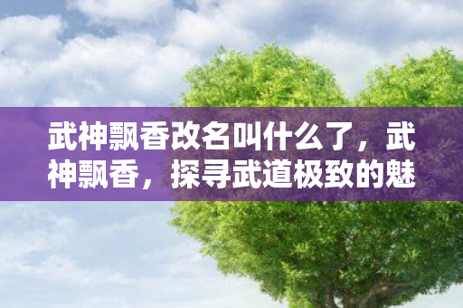 武神飘香改名叫什么了,武神飘香,探寻武道极致的魅力 武神飘香改名叫什么了,武神飘香,探寻武道极致的魅力