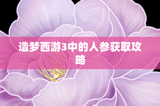 造梦西游3中的人参获取攻略 造梦西游3中的人参获取攻略