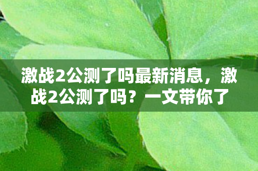 激战2公测了吗最新消息,激战2公测了吗?一文带你了解最新动态 激战2公测了吗最新消息,激战2公测了吗?一文带你了解最新动态