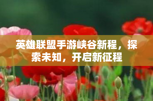 英雄联盟手游峡谷新程,探索未知,开启新征程 英雄联盟手游峡谷新程,探索未知,开启新征程