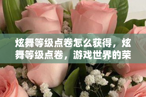 炫舞等级点卷怎么获得，炫舞等级点卷，游戏世界的荣誉与追求