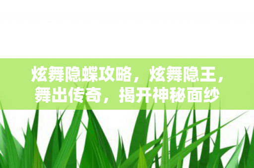 炫舞隐蝶攻略,炫舞隐王,舞出传奇,揭开神秘面纱 炫舞隐蝶攻略,炫舞隐王,舞出传奇,揭开神秘面纱