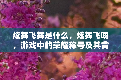 炫舞飞舞是什么,炫舞飞吻,游戏中的荣耀称号及其背后的故事 炫舞飞舞是什么,炫舞飞吻,游戏中的荣耀称号及其背后的故事