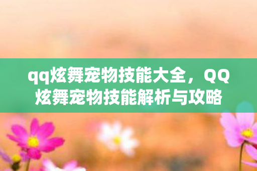 qq炫舞宠物技能大全,QQ炫舞宠物技能解析与攻略 qq炫舞宠物技能大全,QQ炫舞宠物技能解析与攻略