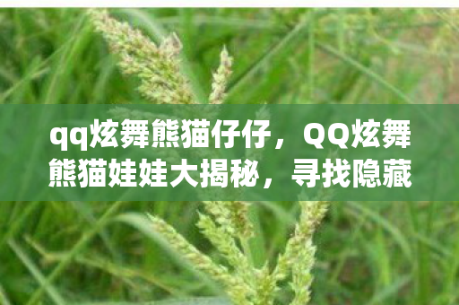 qq炫舞熊猫仔仔,QQ炫舞熊猫娃娃大揭秘,寻找隐藏的游戏角色与道具 qq炫舞熊猫仔仔,QQ炫舞熊猫娃娃大揭秘,寻找隐藏的游戏角色与道具