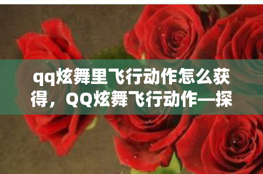 qq炫舞里飞行动作怎么获得，QQ炫舞飞行动作—探索炫舞中的自由飞翔之美