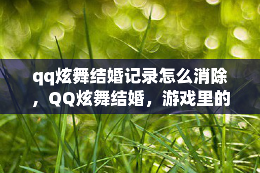 qq炫舞结婚记录怎么消除,QQ炫舞结婚,游戏里的浪漫情缘 qq炫舞结婚记录怎么消除,QQ炫舞结婚,游戏里的浪漫情缘
