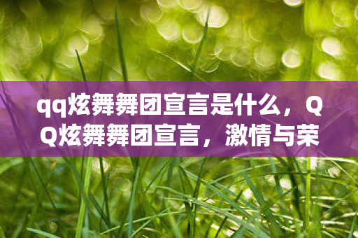 qq炫舞舞团宣言是什么,QQ炫舞舞团宣言,激情与荣耀的集结号 qq炫舞舞团宣言是什么,QQ炫舞舞团宣言,激情与荣耀的集结号