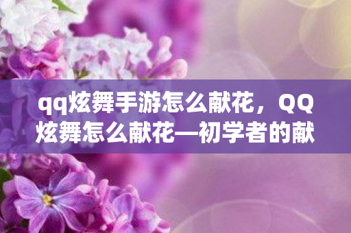 qq炫舞手游怎么献花,QQ炫舞怎么献花—初学者的献花指南 qq炫舞手游怎么献花,QQ炫舞怎么献花—初学者的献花指南
