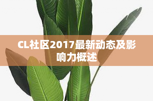 CL社区2017最新动态及影响力概述
