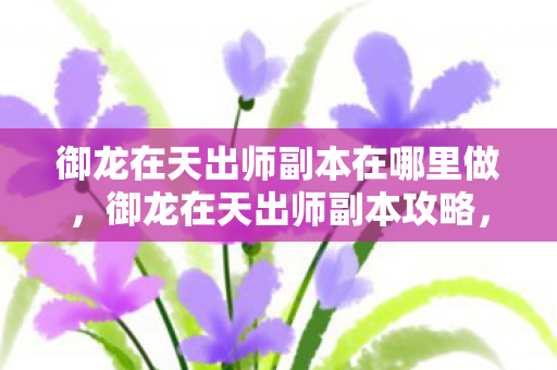 御龙在天出师副本在哪里做,御龙在天出师副本攻略,轻松挑战,赢取丰厚奖励 御龙在天出师副本在哪里做,御龙在天出师副本攻略,轻松挑战,赢取丰厚奖励