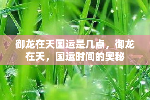 御龙在天国运是几点,御龙在天,国运时间的奥秘 御龙在天国运是几点,御龙在天,国运时间的奥秘