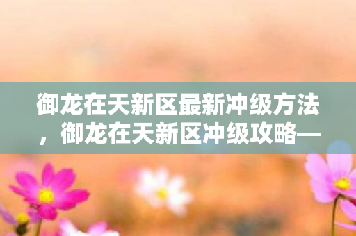 御龙在天新区最新冲级方法,御龙在天新区冲级攻略—快速升级不再是梦 御龙在天新区最新冲级方法,御龙在天新区冲级攻略—快速升级不再是梦