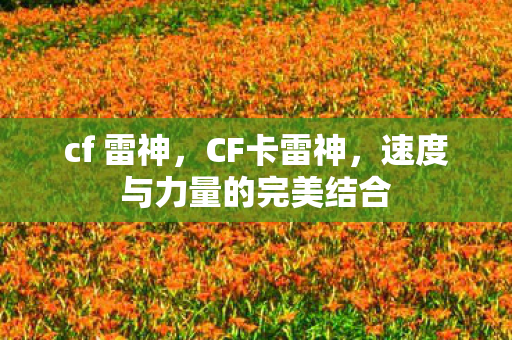 cf 雷神,CF卡雷神,速度与力量的完美结合 cf 雷神,CF卡雷神,速度与力量的完美结合