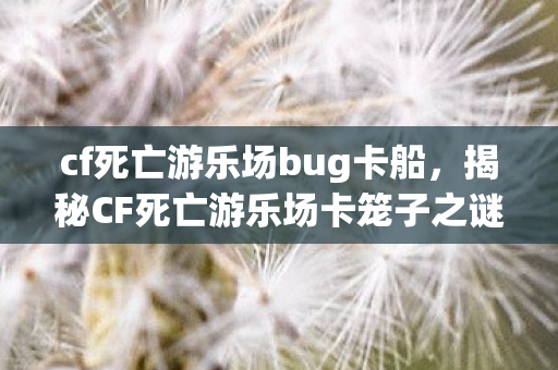 cf死亡游乐场bug卡船，揭秘CF死亡游乐场卡笼子之谜，一种独特的游戏策略探索