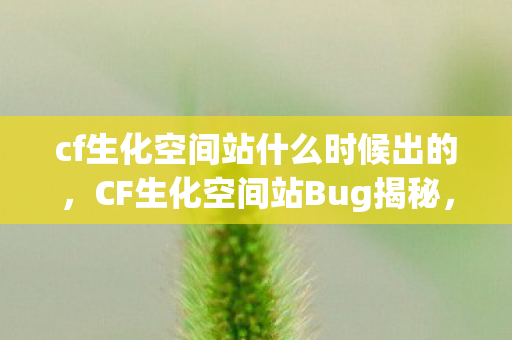 cf生化空间站什么时候出的，CF生化空间站Bug揭秘，游戏漏洞与应对策略